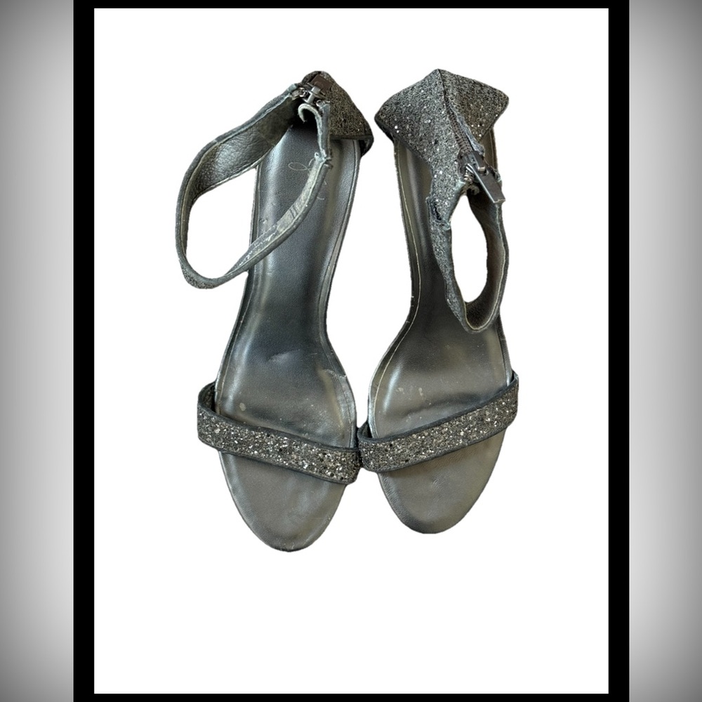 Joie Silver Glitter Sandals heels shoes